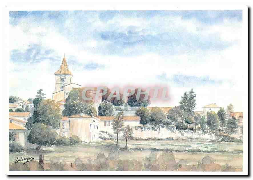 CPM Cars village du Blayais Aquarelle de Lafargue 