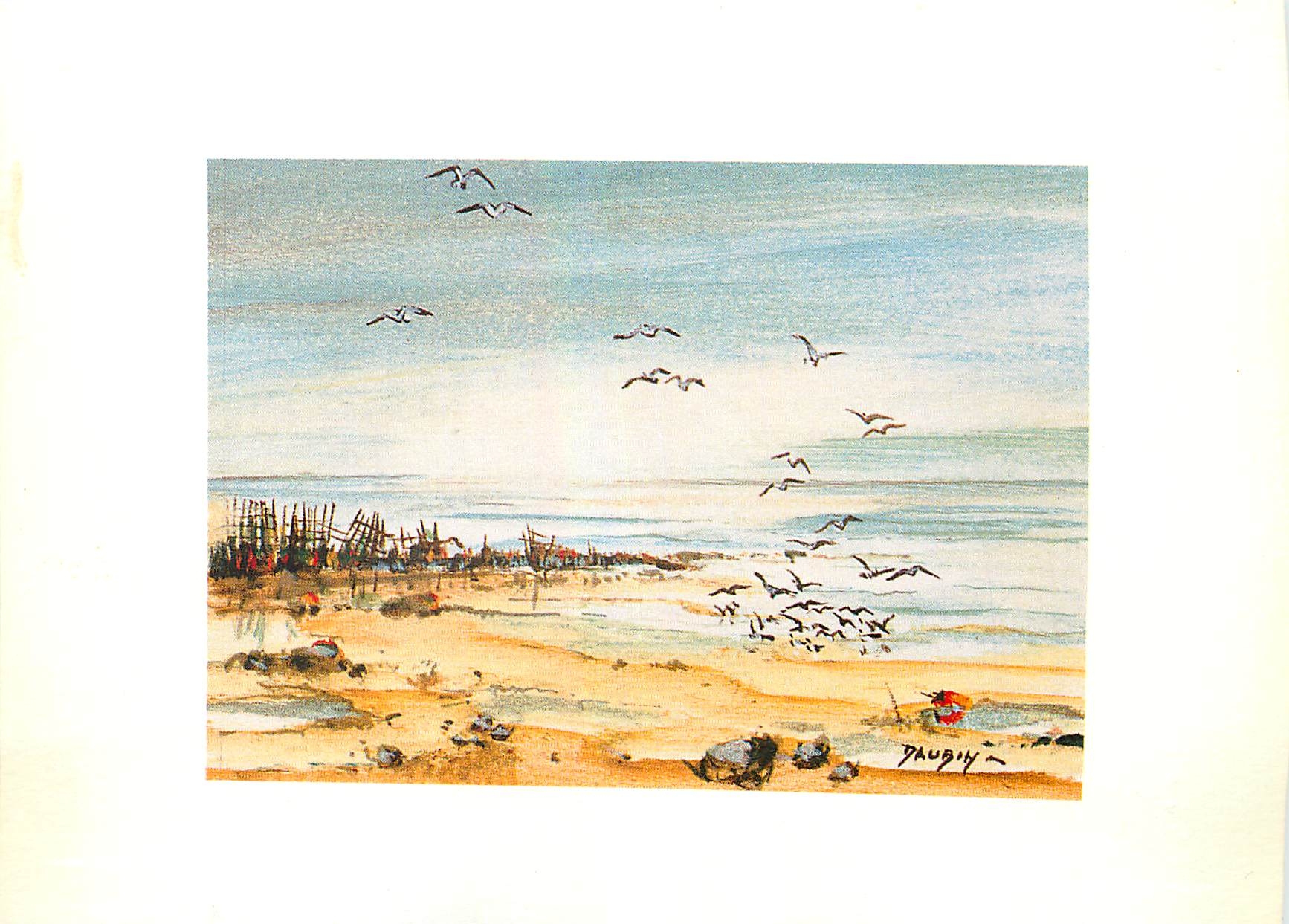 CPM Vol de mouettes Huile sur papier de Jean Pierre Daubin 