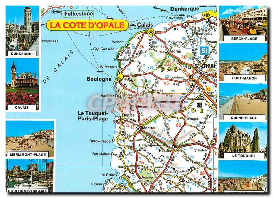 CPM La Cote d'Opale D'apres carte du Pneu Michelin 