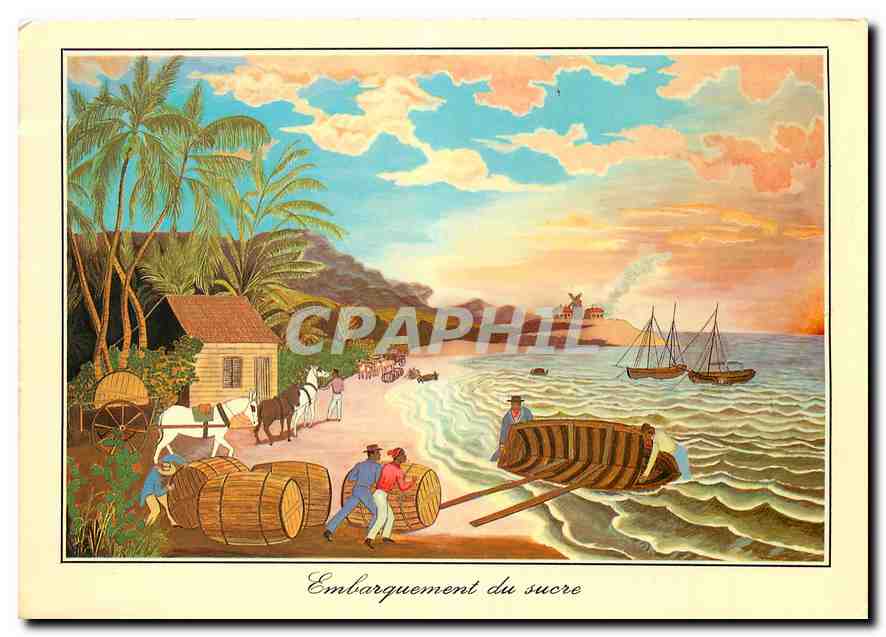 Zuckerladung — tropischer Hafen-Szene — Impr. Juvenil S.A.