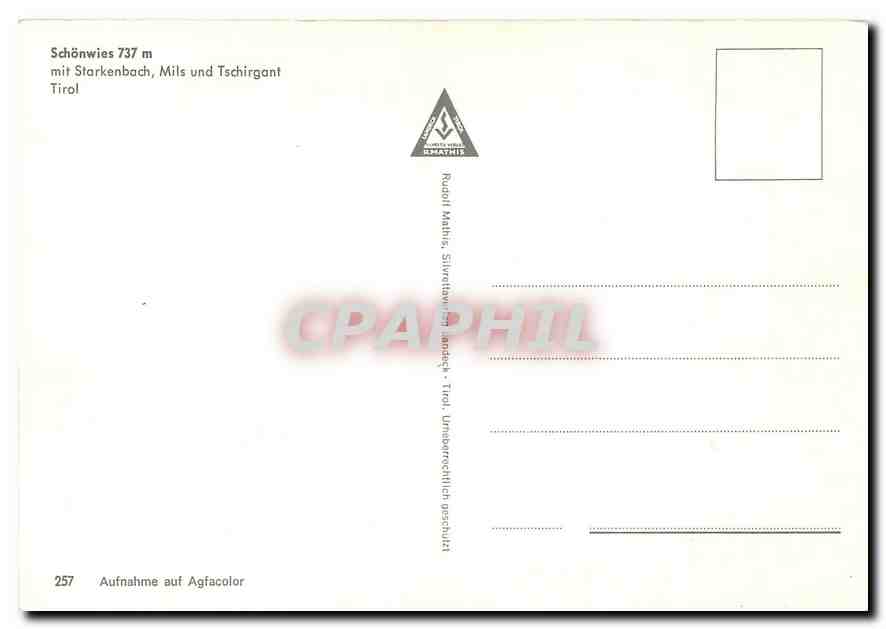 CPM Schonwies mit Starkenbach Mils und Tschirgant Tirol  — Rückseite