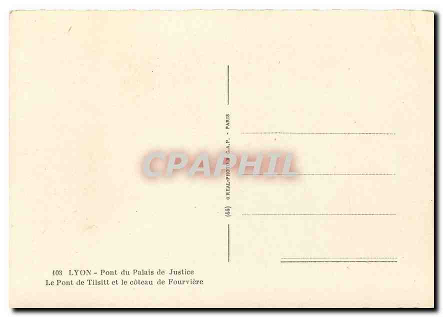 CPM Lyon Pont du Palais de Justice  — Verso
