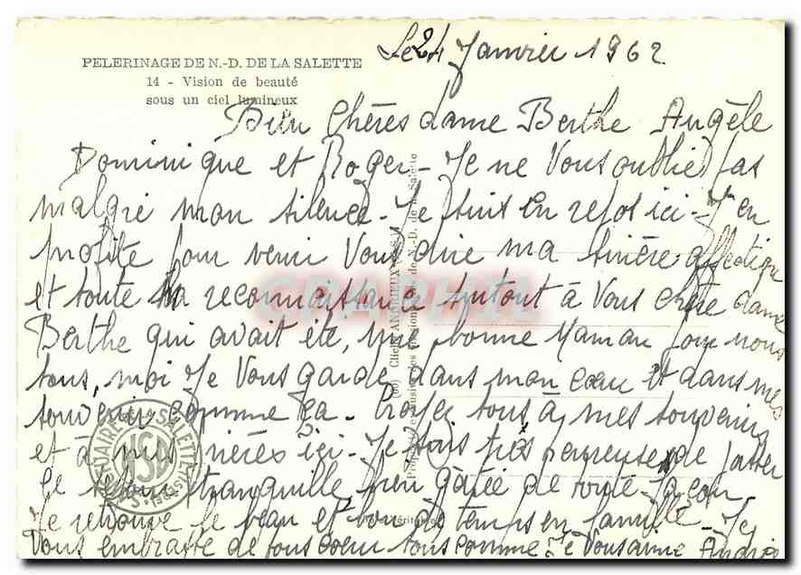 Église de La Salette — Pèlerinage de N.-D. de La Salette — Éditeur non visible — Rückseite