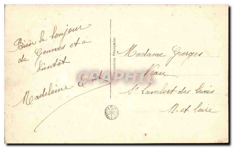Gennes-Souvenir de Gennes- Fleurs-CPA — Rückseite