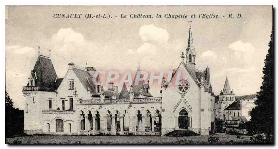 Environs de Gennes- Cunault- Le Chateau la Chapelle et l 'Eglise -CPA