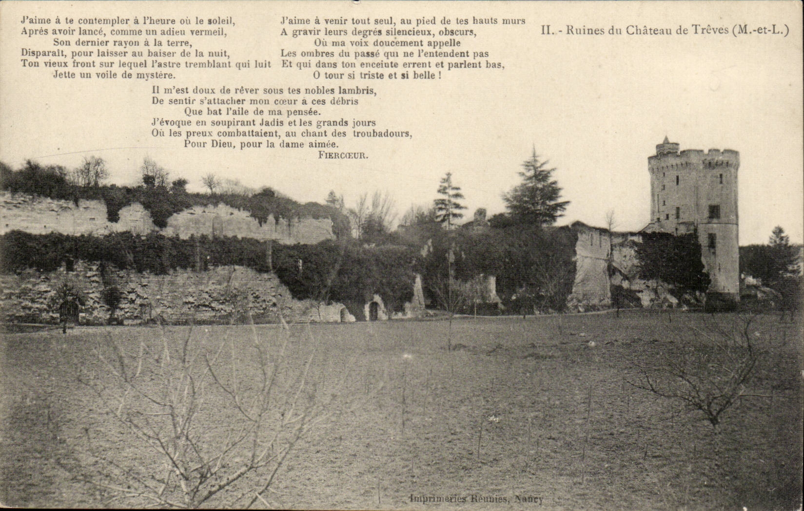 Environs de Gennes - Treves-Cunault- Ruines de Chateau de Treves -CPA