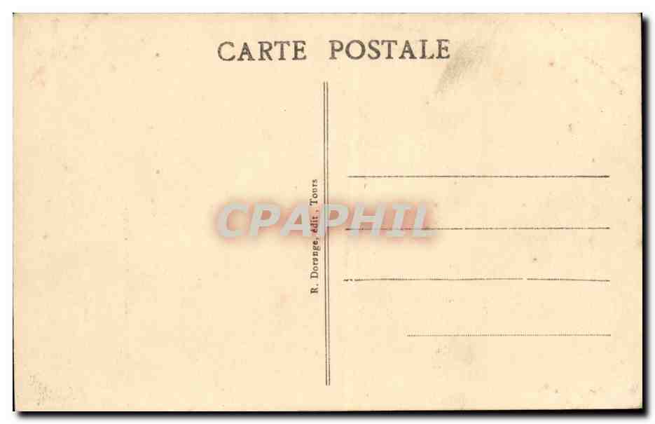Environs de Saumur - La Tour de Treve et L'eglise -CPA — Verso