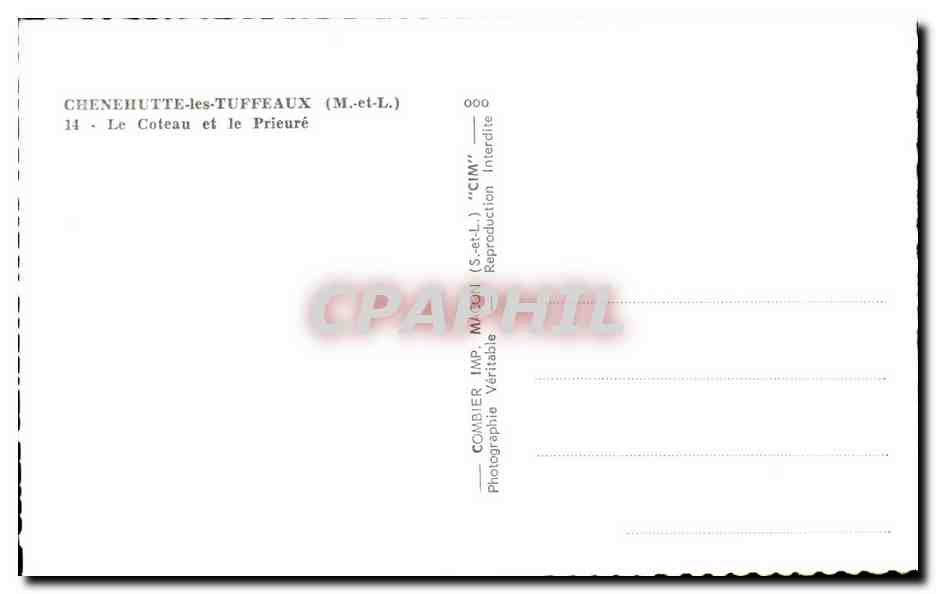 Chenehutte-les-Tuffeaux-La Coteau et le Prieure -CPA — Rückseite