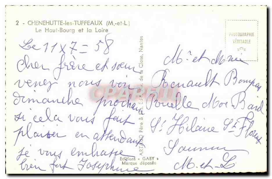 Chenehutte-les-Tuffeaux- Le Haut-Bourg et la Loire- CPA — Back