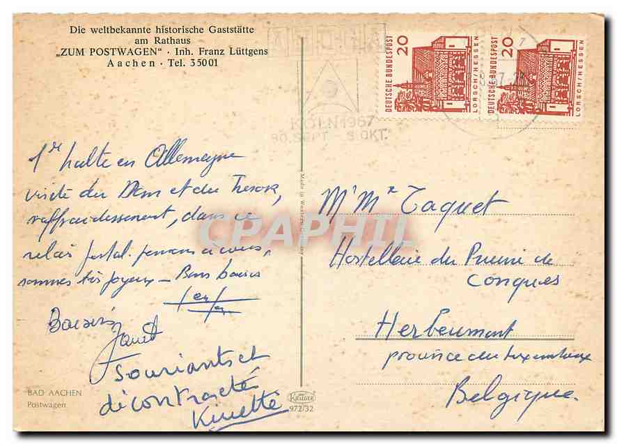 CPM Die weltbekannte historische Gaststatte am Rathaus  — Rückseite