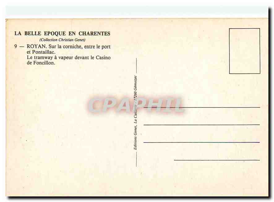 CPM Royan Sur la corniche entre le port et Pontaillac  — Verso