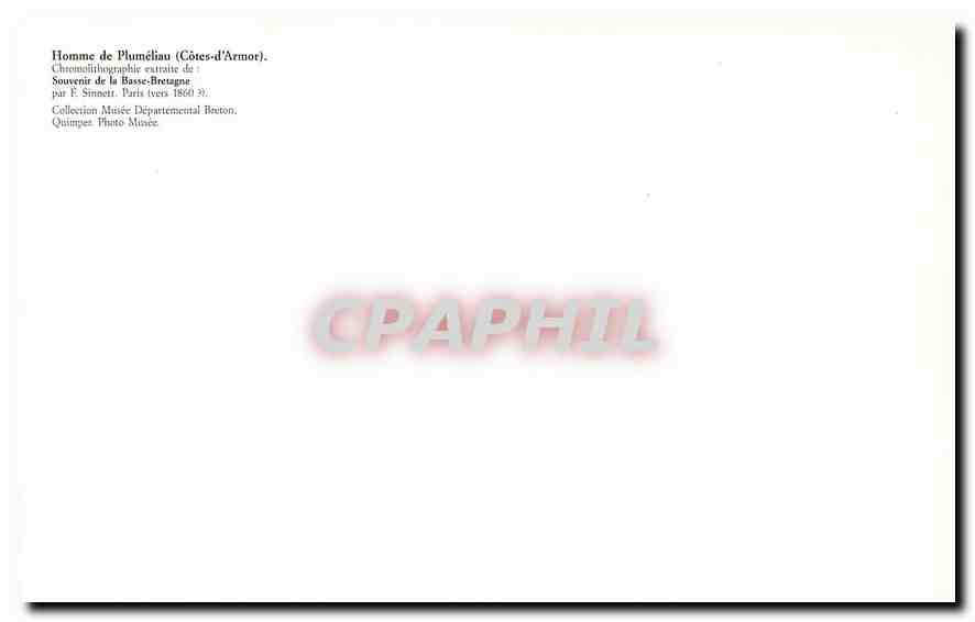CPM Homme de Plumeliau Cote d'Armor Souvenir de la Basse Bretagne  — Back