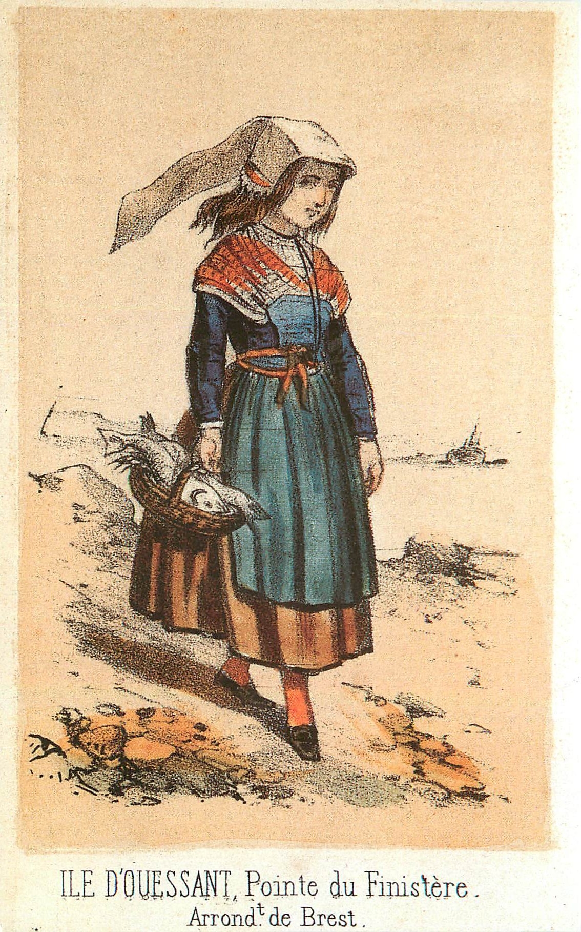 CPM Femme de l'Ile d'Ouessant Finistere Souvenir de la Basse Bretagne 