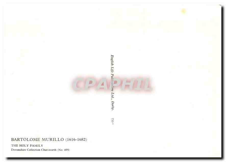 CPM Bartolome Murillo 1616 1682 The Holy Family  — Verso