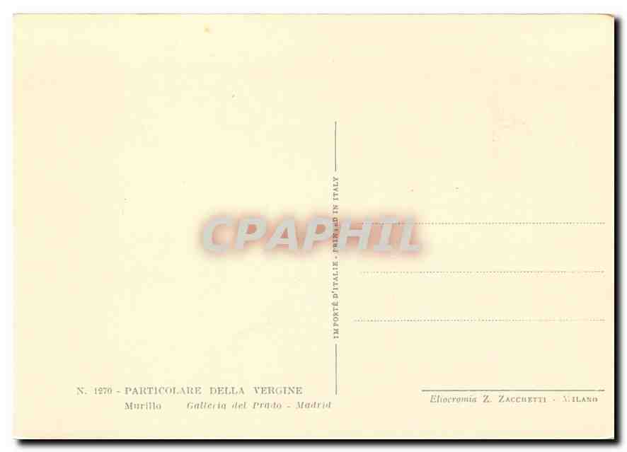 CPM Particulaire Bella Vergine Murillo  — Verso