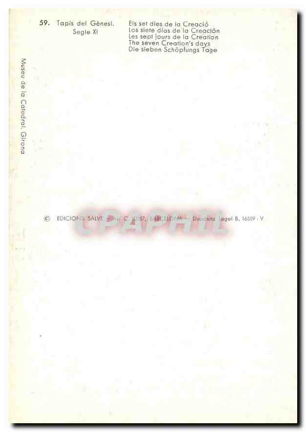 CPM Tapis del Genesi Els set dies de la Creacio  — Verso