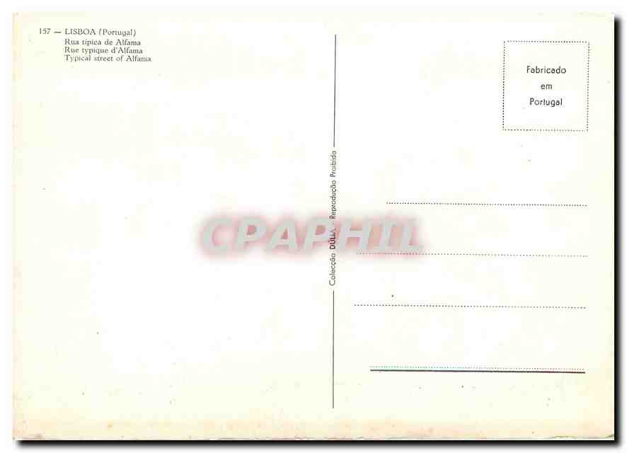 CPM Lisboa Portugal Rua tipica de Alfama  — Rückseite