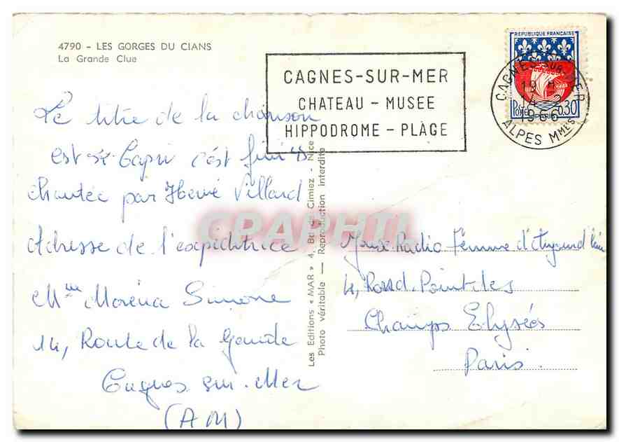 CPM Les Gorges du Cians La Grande Clue  — Rückseite