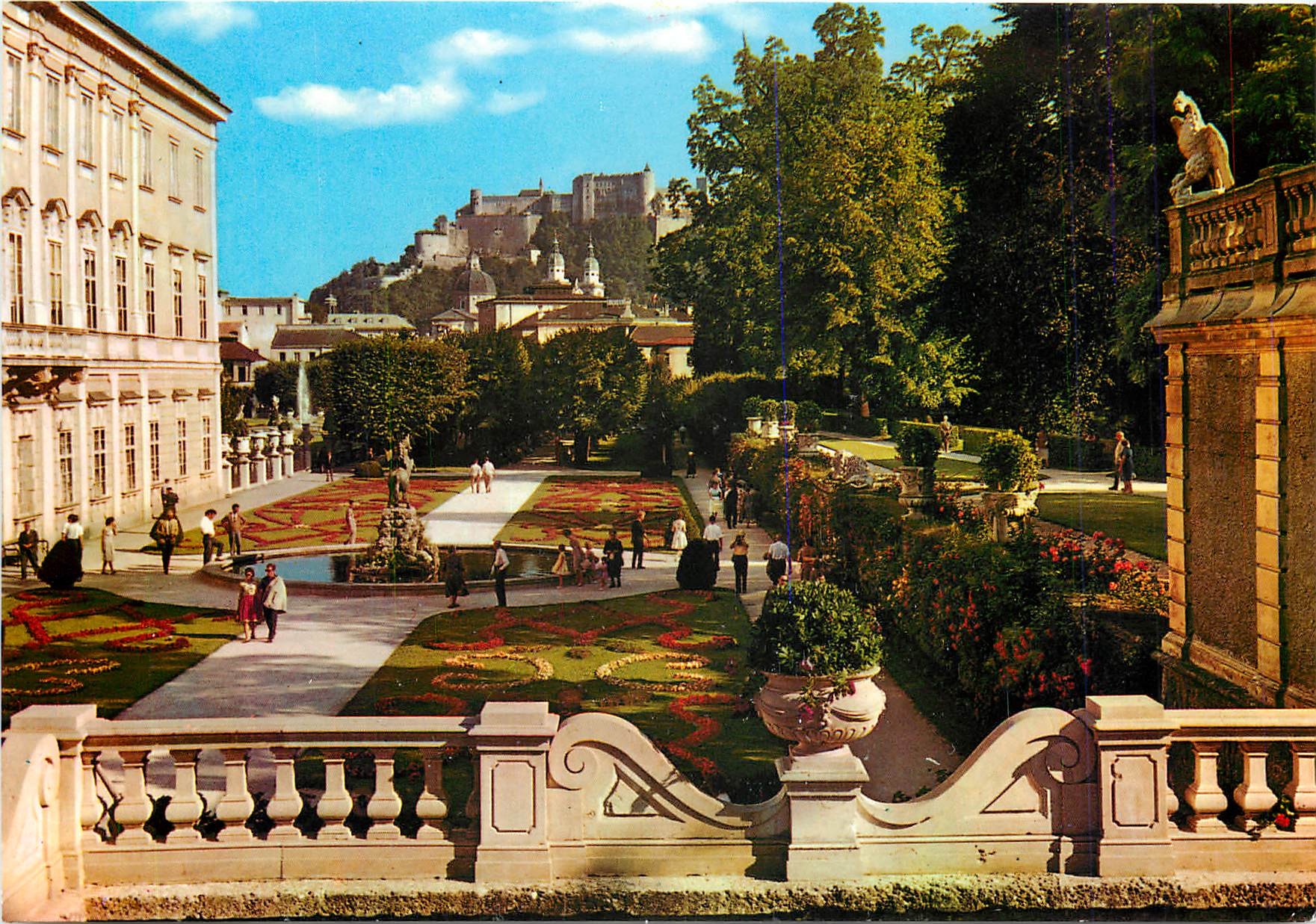 CPM Festspielstadt Salzburg Mirabellgarten mit Dorn und Festung 