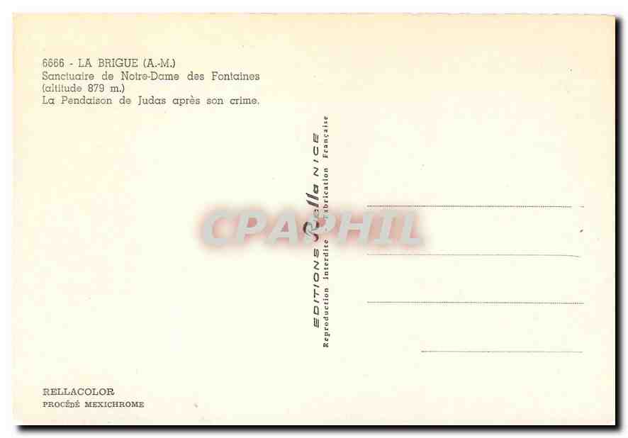 CPM La Brigue AM Sanctuaire de Notre Dame des Fontaines  — Rückseite
