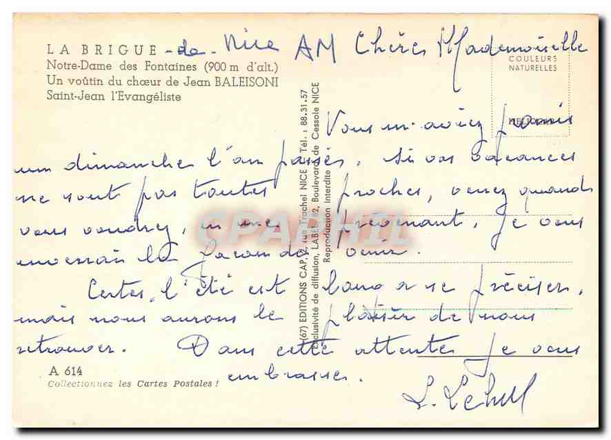CPM La Brigue Notre Dame des Fontaines  — Back