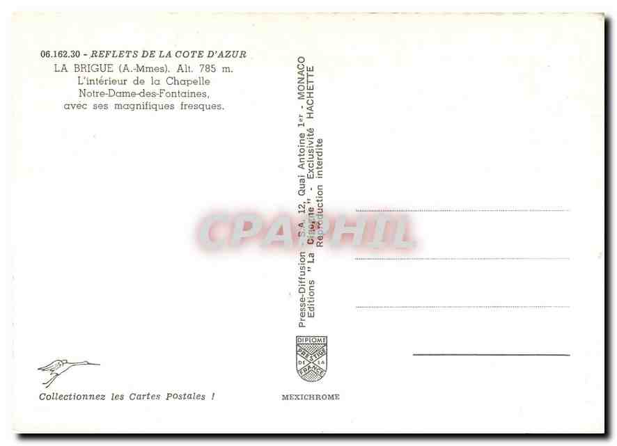 CPM La Brigue Notre Dame des Fontaines  — Verso