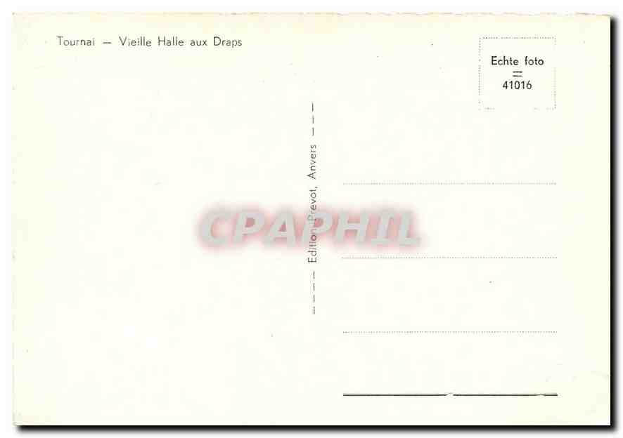 CPM Tournai Vieille Halle aux Draps  — Back