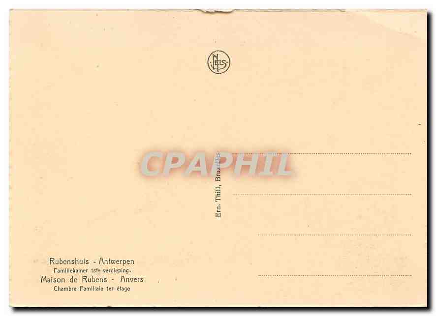 CPM Maison de Rubens Anvers Chambre Familiale fer etage  — Back