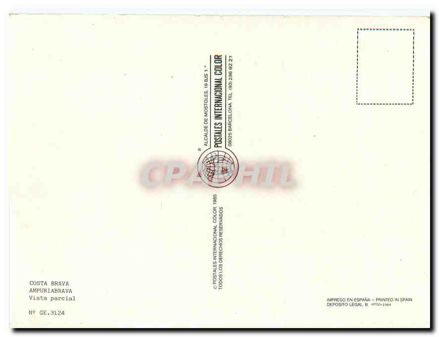 CPM Costa Brava Ampuri Abrava Vista parcial  — Rückseite