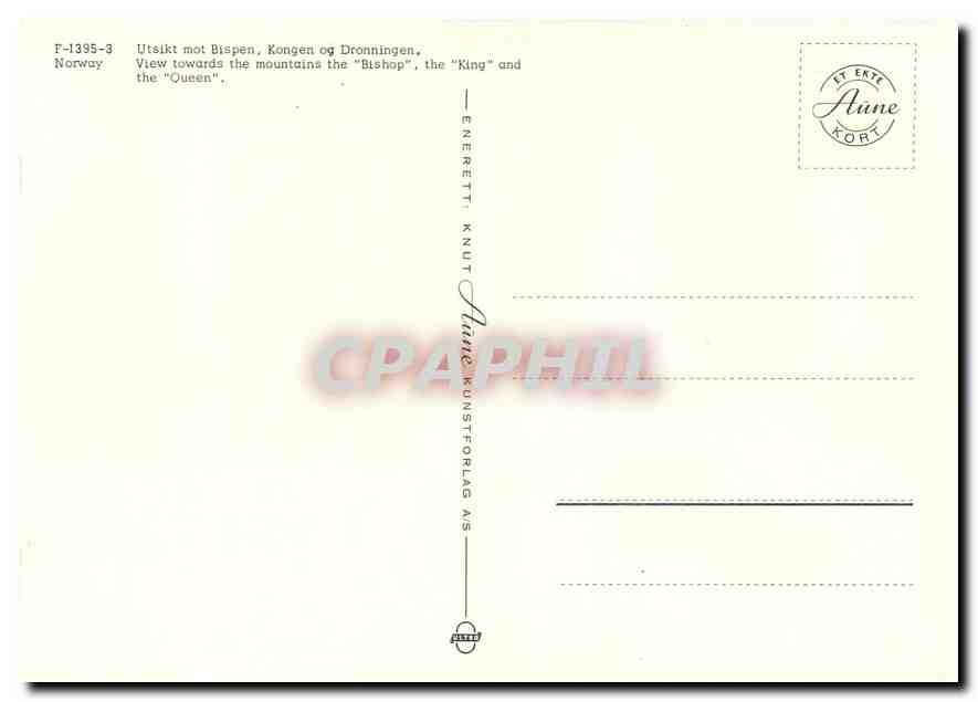 CPM Norway View towards the mountains the Bishop the King an the Queen  — Verso