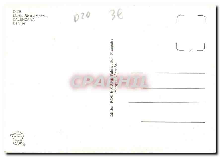 CPM Corse Ile d'Amour Calenzana L'Eglise  — Rückseite