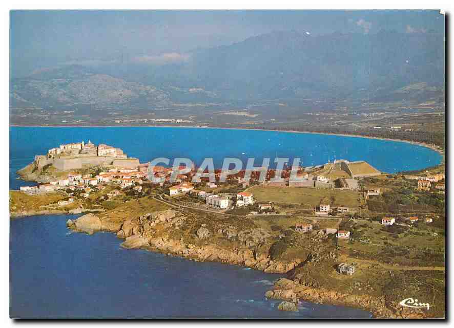 CPM Corse Ile de Beaute Paradis d'ete Calvi Vue generale aerienne La citadelle 