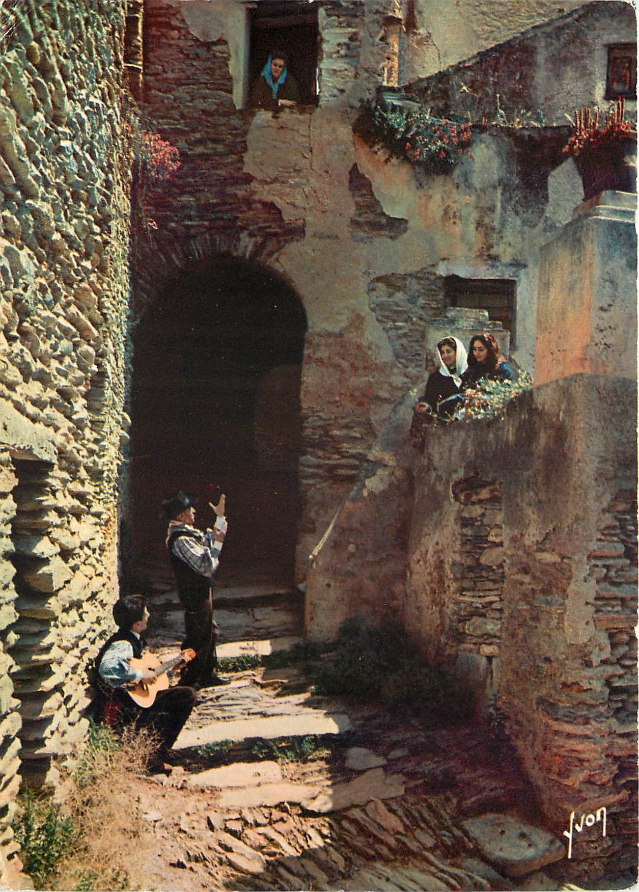 Scène de village corse — Poésie et sérénade — Éditions d'art YVON