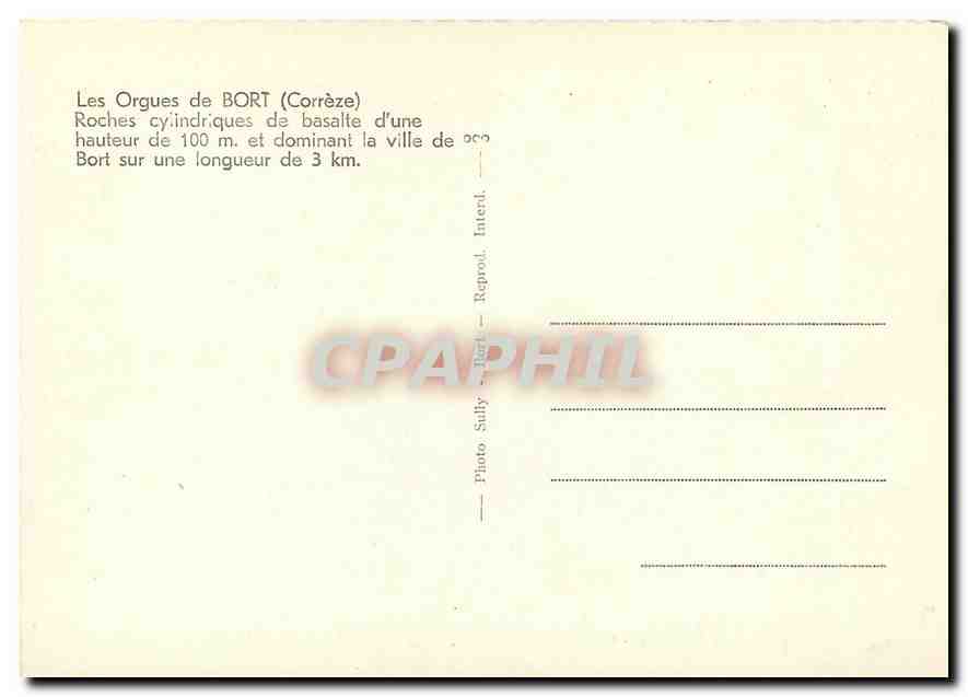 CPM Les Orgues de Bort Correze Roches cylindriques de basalte  — Rückseite