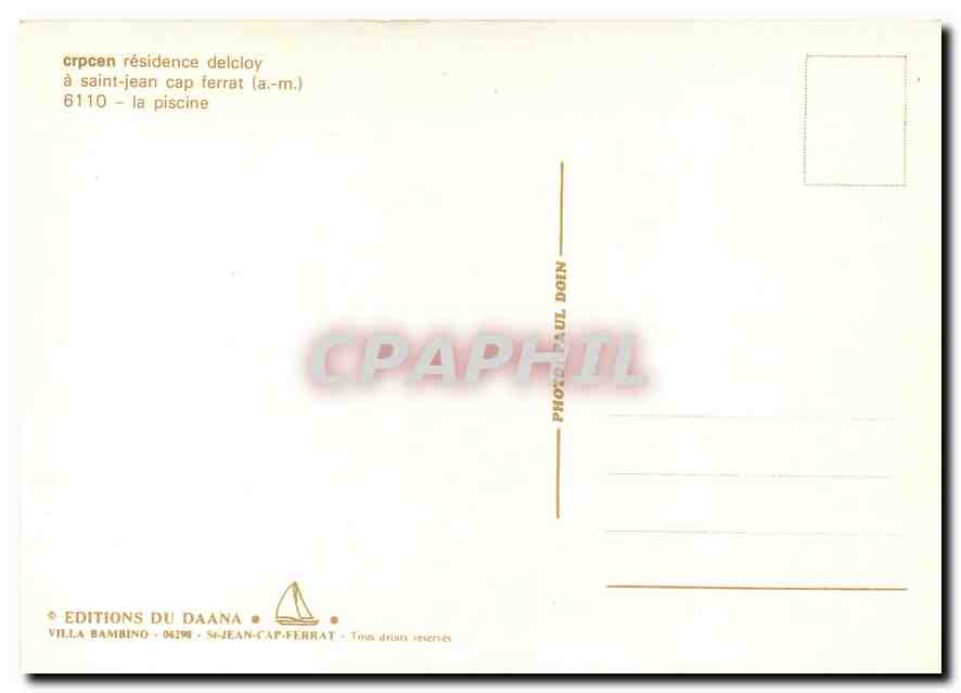 CPM Crpcen residence delclay a Saint Jean Cap Ferrat  — Verso