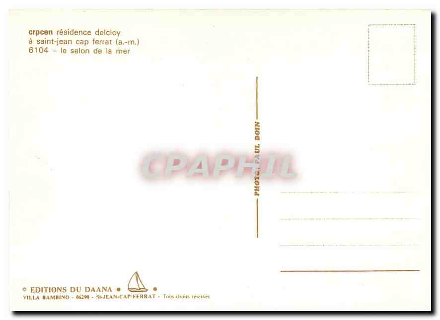 CPM Crpcen residence delcloy a Saint Jean Cap Ferrat AM le salon de la mer  — Verso