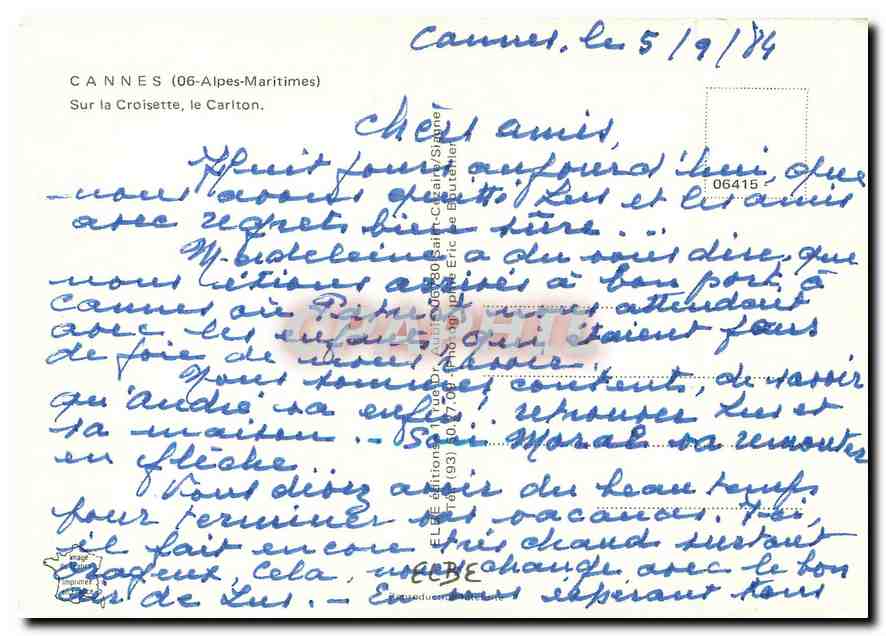 CPM Cannes Alpes Maritimes Sur la Croisette le Carlton  — Rückseite