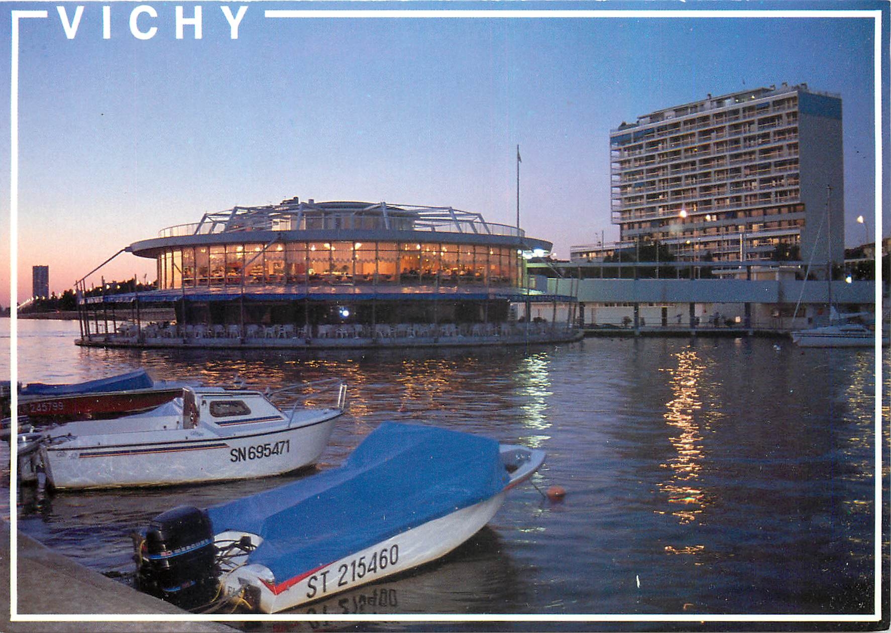 CPM Allier Vichy La Rotonde au crepuscule 