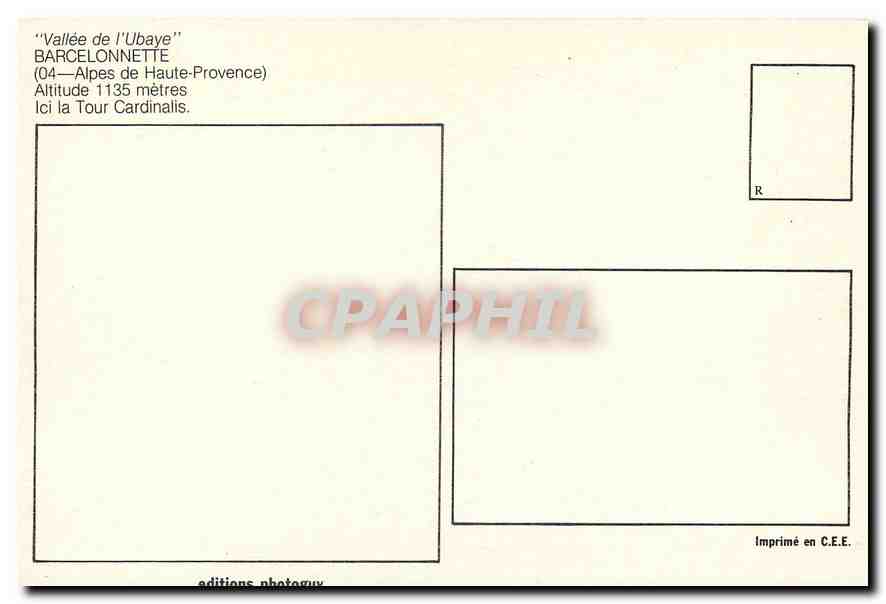 CPM Vallee de l'Ubaye Barcelonnette Alpes de Haute Provence  — Rückseite