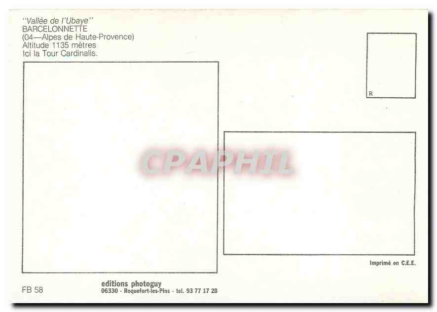 CPM Vallee de l'Ubaye Barcelonnette Alpes de Haute Provence  — Rückseite