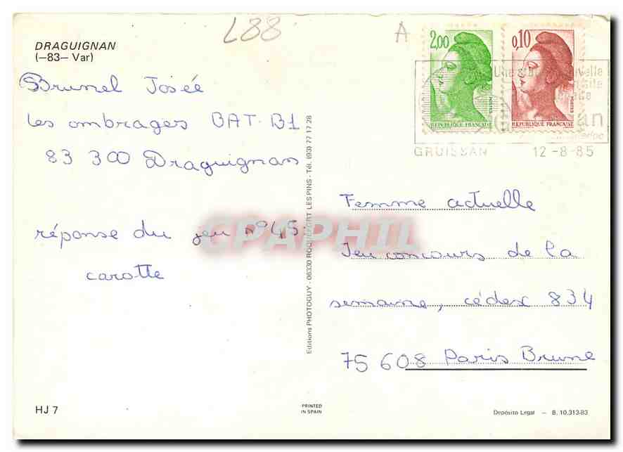 CPM Draguignan Var  — Rückseite