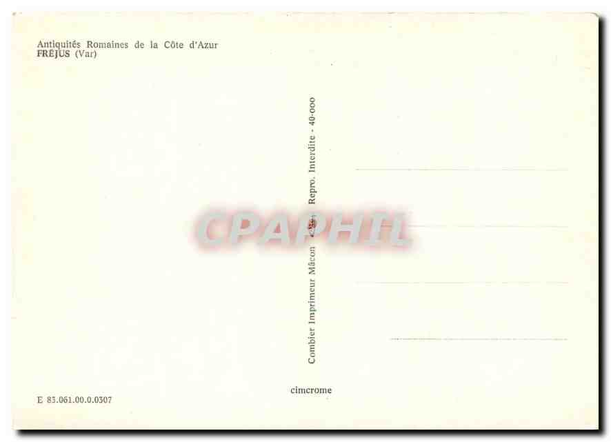 CPM Frejus Var Antiquites Romaines de la Cote d'Azur  — Rückseite