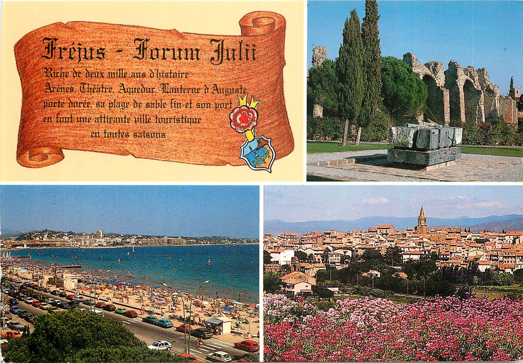 CPM Frejus Var Les arenes romaines Frejus plage Vue generale de Frejus 