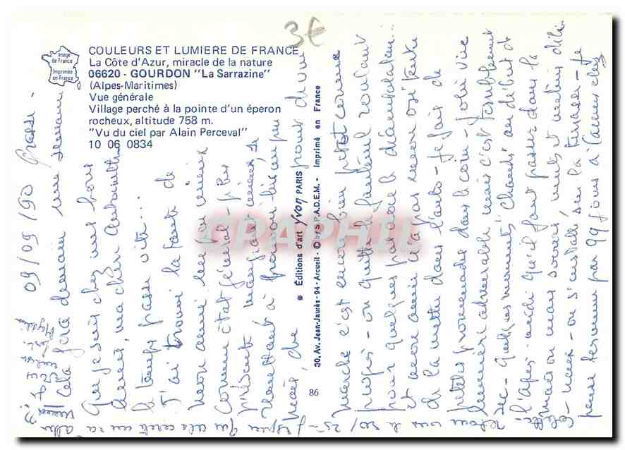 Gourdon — La Sarrazine — Éditions d'Art Jean-Jaurès — Rückseite