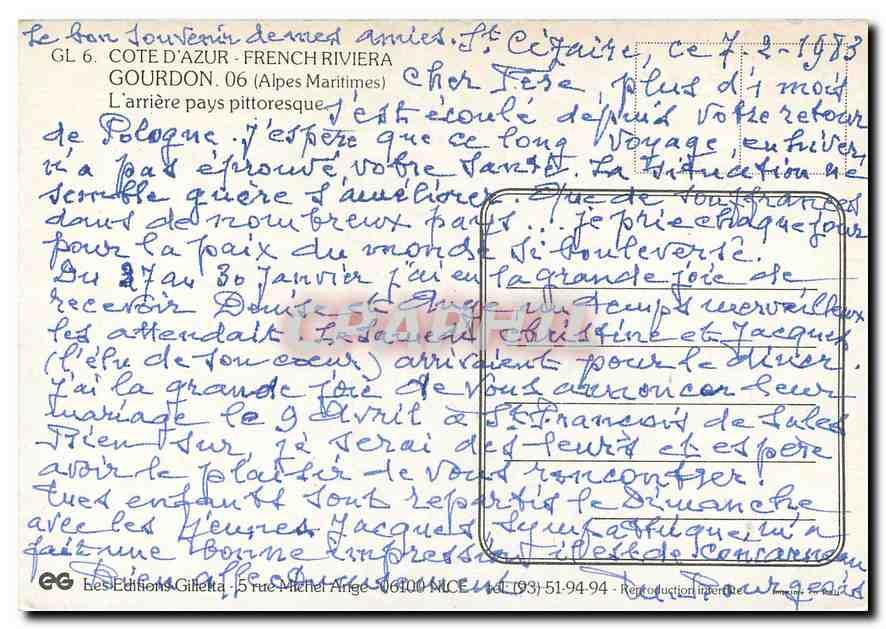 CPM Gourdon Alpes Maritimes L'arriere pays pittoresque  — Rückseite