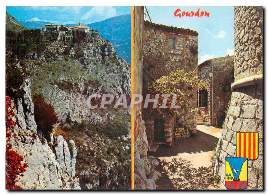 CPM Gourdon Alpes Maritimes Pittoresque village de la Cote d'Azur sur le circuit des Gorges du Loup 