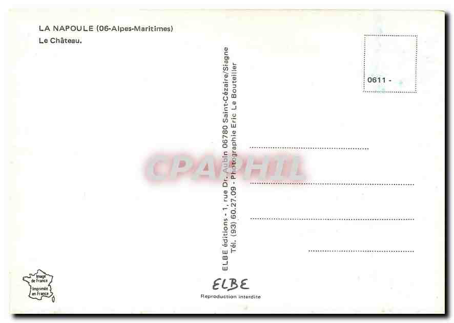 CPM La Napoule Alpes Maritimes Le Chateau  — Rückseite