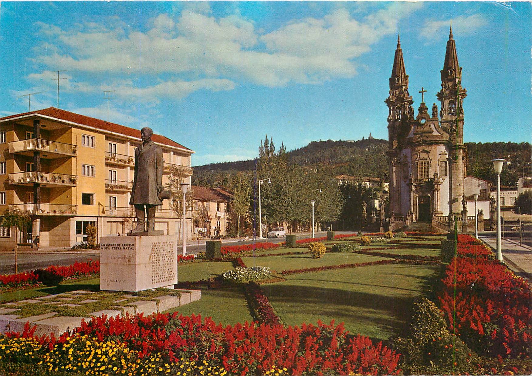 CPM Guimaraes Portugal Eglise des Santos Pasos Place de la Republica du Brasil 