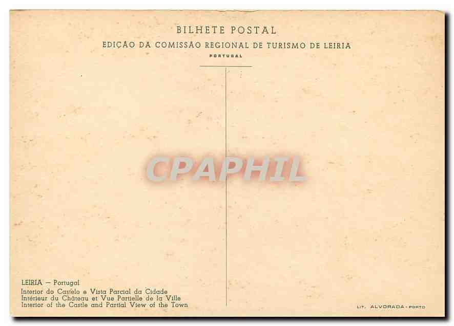 CPM Leiria Portugal Interieur du Chateau et Vue Partielle de la Ville  — Rückseite