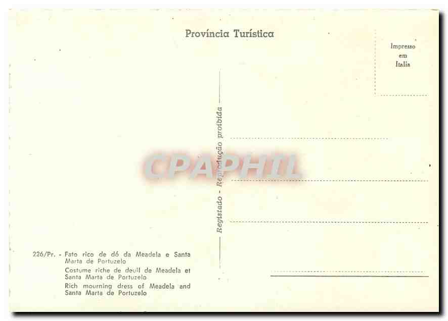 CPM Costume riche de devil de Meadela et Santa Marta de Portuzelo  — Rückseite